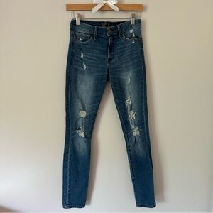 Abercrombie & Fitch Harper Low Rise Super Skinny Jeans Distressed Hole